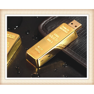 8GB Stick Shape Golden Bar USB Flash Drive (EM025)